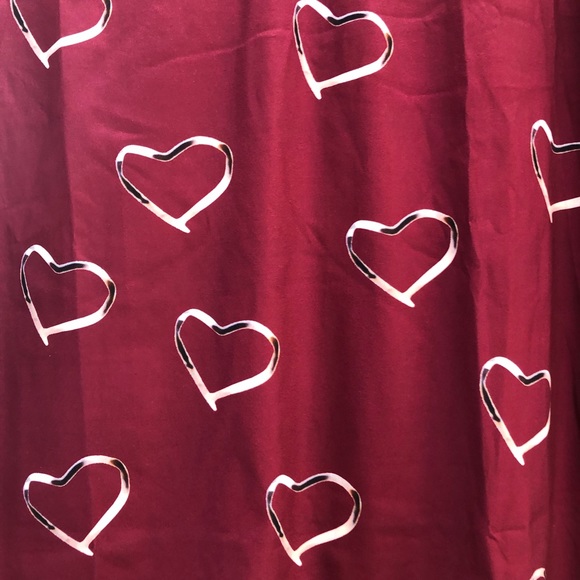 Love Heart Printed Red Lace Long Sleeve Casual Top - Picture 5 of 8